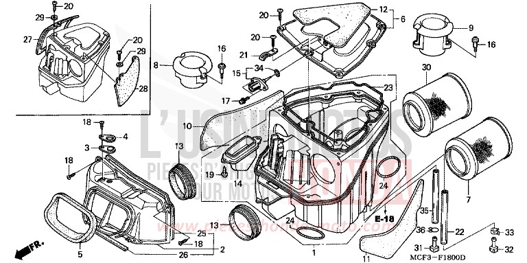 FILTRE A AIR de VTR1000 SP-2 GRAPHITE BLACK (NHB01) 2006